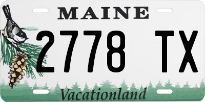 ME license plate 2778TX