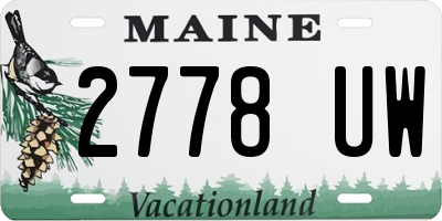 ME license plate 2778UW