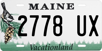 ME license plate 2778UX