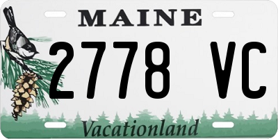 ME license plate 2778VC