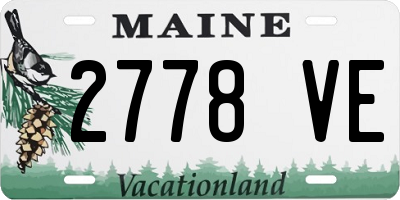 ME license plate 2778VE