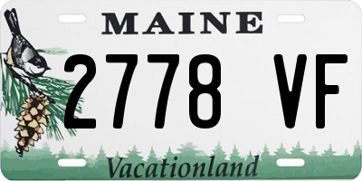 ME license plate 2778VF