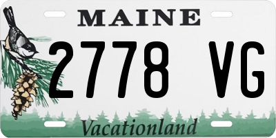 ME license plate 2778VG