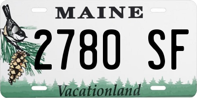 ME license plate 2780SF