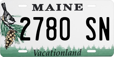 ME license plate 2780SN