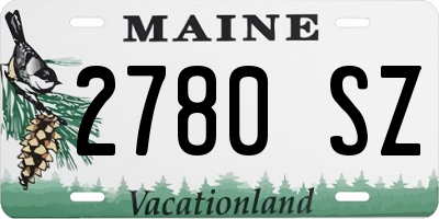 ME license plate 2780SZ