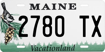 ME license plate 2780TX