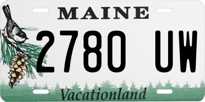 ME license plate 2780UW