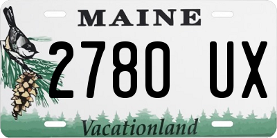 ME license plate 2780UX