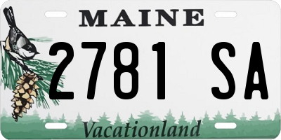 ME license plate 2781SA