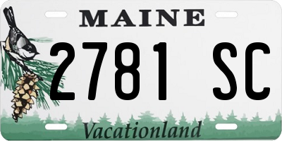 ME license plate 2781SC