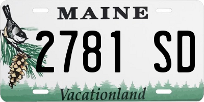 ME license plate 2781SD