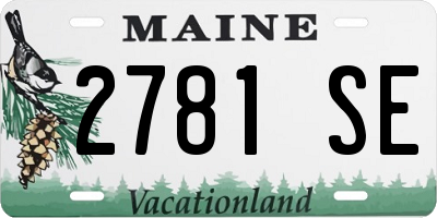 ME license plate 2781SE