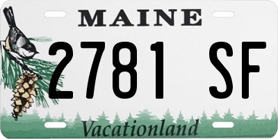 ME license plate 2781SF