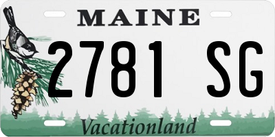 ME license plate 2781SG