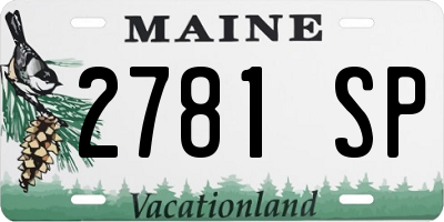ME license plate 2781SP