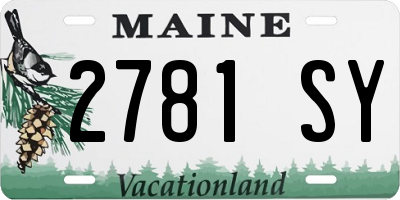 ME license plate 2781SY