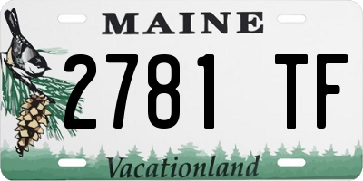 ME license plate 2781TF