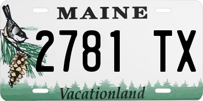 ME license plate 2781TX