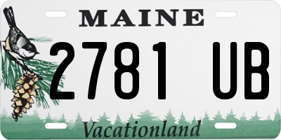 ME license plate 2781UB