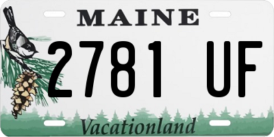 ME license plate 2781UF