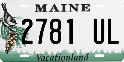 ME license plate 2781UL