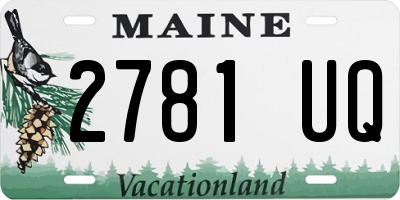 ME license plate 2781UQ