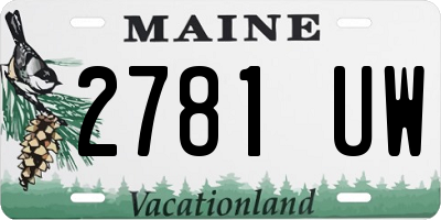 ME license plate 2781UW