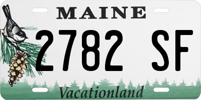 ME license plate 2782SF