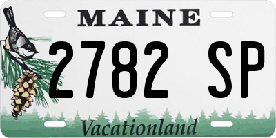 ME license plate 2782SP