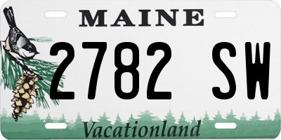 ME license plate 2782SW
