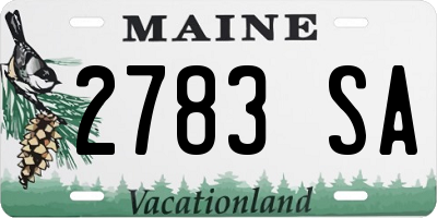 ME license plate 2783SA