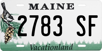 ME license plate 2783SF