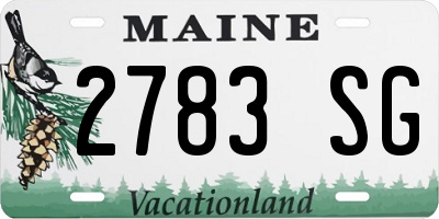 ME license plate 2783SG