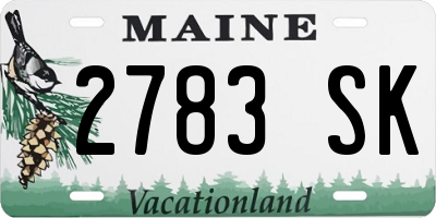 ME license plate 2783SK