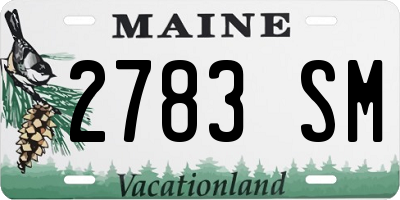 ME license plate 2783SM