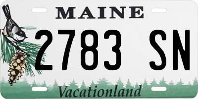 ME license plate 2783SN