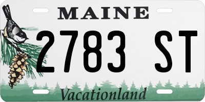 ME license plate 2783ST