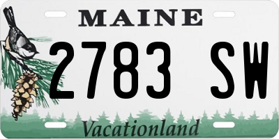 ME license plate 2783SW