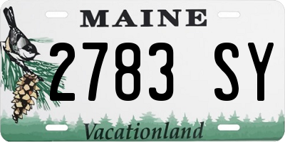 ME license plate 2783SY