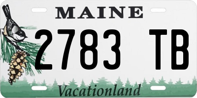 ME license plate 2783TB