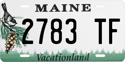 ME license plate 2783TF