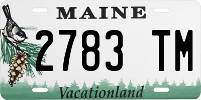 ME license plate 2783TM