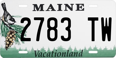 ME license plate 2783TW