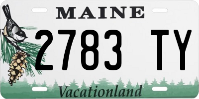 ME license plate 2783TY