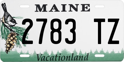 ME license plate 2783TZ