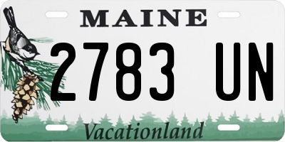 ME license plate 2783UN