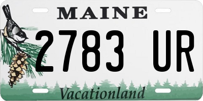 ME license plate 2783UR