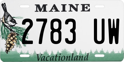 ME license plate 2783UW