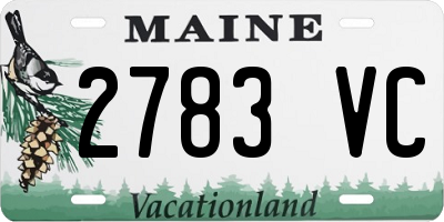 ME license plate 2783VC